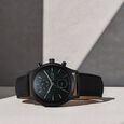 Titan Sapphire Multifunction Quartz Analog with Day and Date Blue Dial Leather Strap Watch for Men