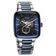 Titan Ceramic Fusion Automatic Square Blue Dial Rose Gold Dual-Toned Stainless Steel Bracelet Watch for Men - image number 2