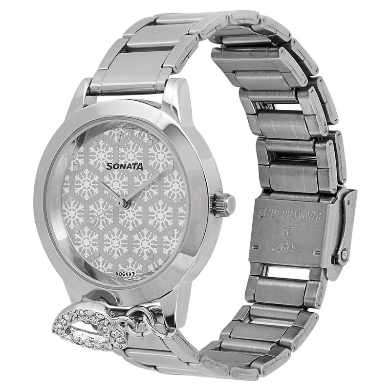 Sonata Charmed Silver Dial Women Watch With Stainless Steel Strap - image number 1