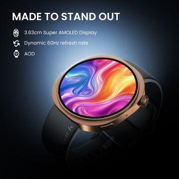 Fastrack Revoltt FR3 Pro Smartwatch with 1.43" AMOLED Display Dynamic 60Hz Refresh HRM SpO2 Sleep Functional Crown