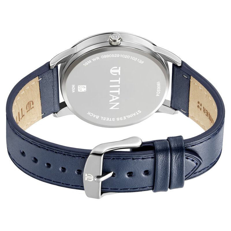 Titan Elmnt Blue Dial Analog Leather Strap watch for Men - image number 3