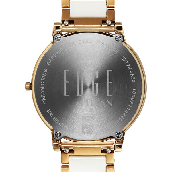 Titan Edge Melange Quartz Analog White Dial Pink Steel & Ceramic Strap Watch For Women - image number 6