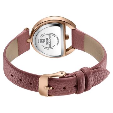 Poze By Sonata Quartz Analog Pink Dial Pink PU Leather Strap Watch For Women