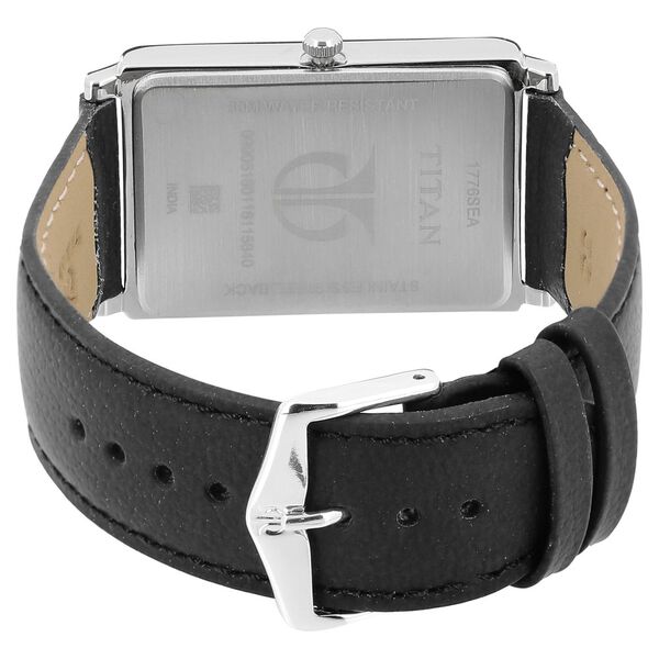 Buy Online Titan Quartz Analog with Date White Dial Leather Strap Watch ...