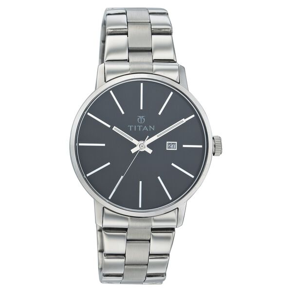 Titan Couple Black Dial Analog with Date Stainless Steel Strap Watch for Men - image number 0