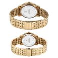 Sonata Perfect Pairs Quartz Analog Silver Dial Golden Metal Strap Watch For Couple - image number 3