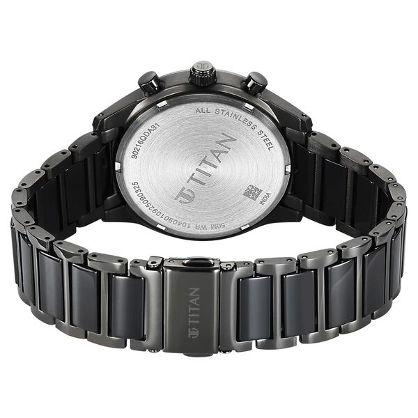 Titan Classique Ceramic Fusion Men's Multi-Function Watch with Glossy Steel Case & Mineral Crystal - image number 4