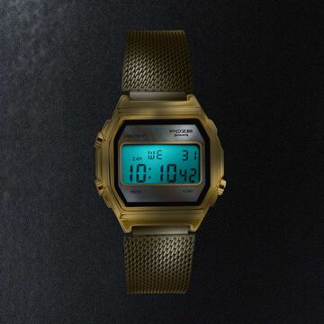 Poze By Sonata Digital Digital Beige Dial Beige Metal Strap Watch For Women