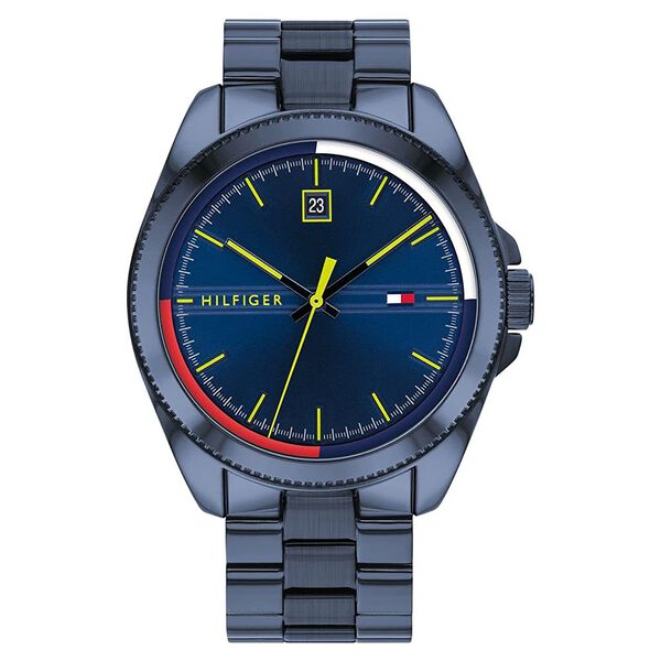 Tommy Hilfiger Quartz Analog Blue Dial Blue Stainless Steel Strap Watch For Men - image number 0