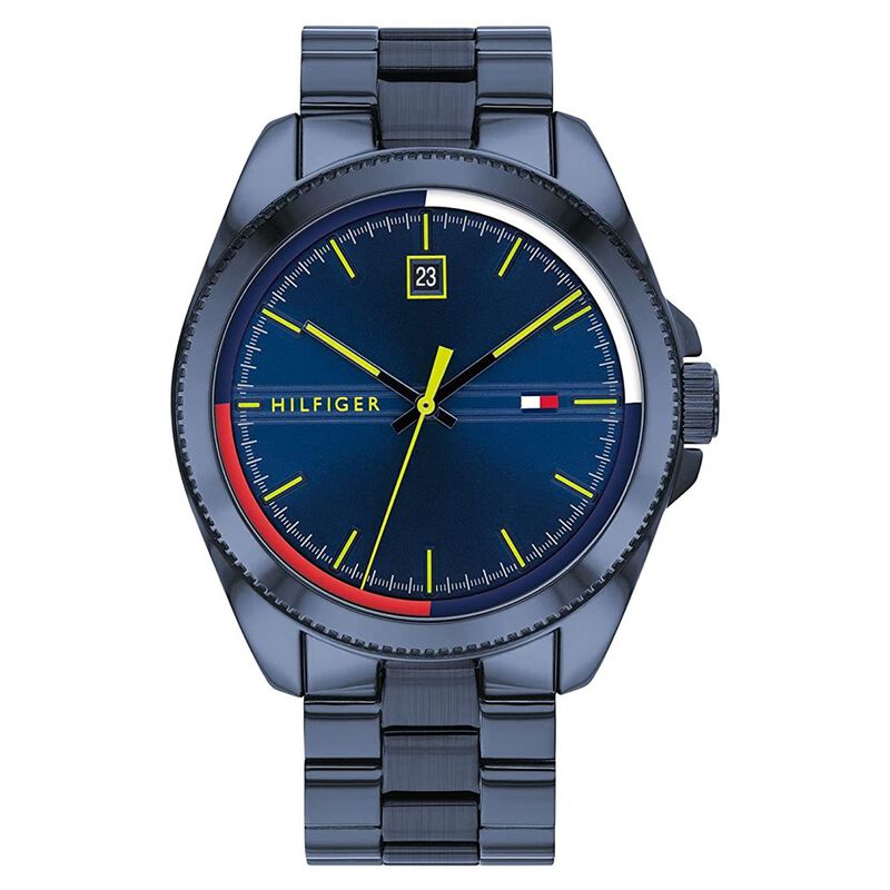 Tommy Hilfiger Quartz Analog Blue Dial Blue Stainless Steel Strap Watch For Men