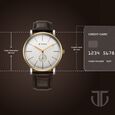 Titan Elegance Analog with Small Second and White Dial Brown Leather Strap Watch for Men - image number 3