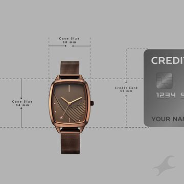 Fastrack Wild Quartz Analog Brown Dial Brown Stainless Steel Strap Watch For Girls