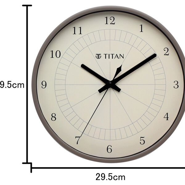 Titan Classic Wall Clock Quartz Analog Grey Dial Wall Clock - image number 5