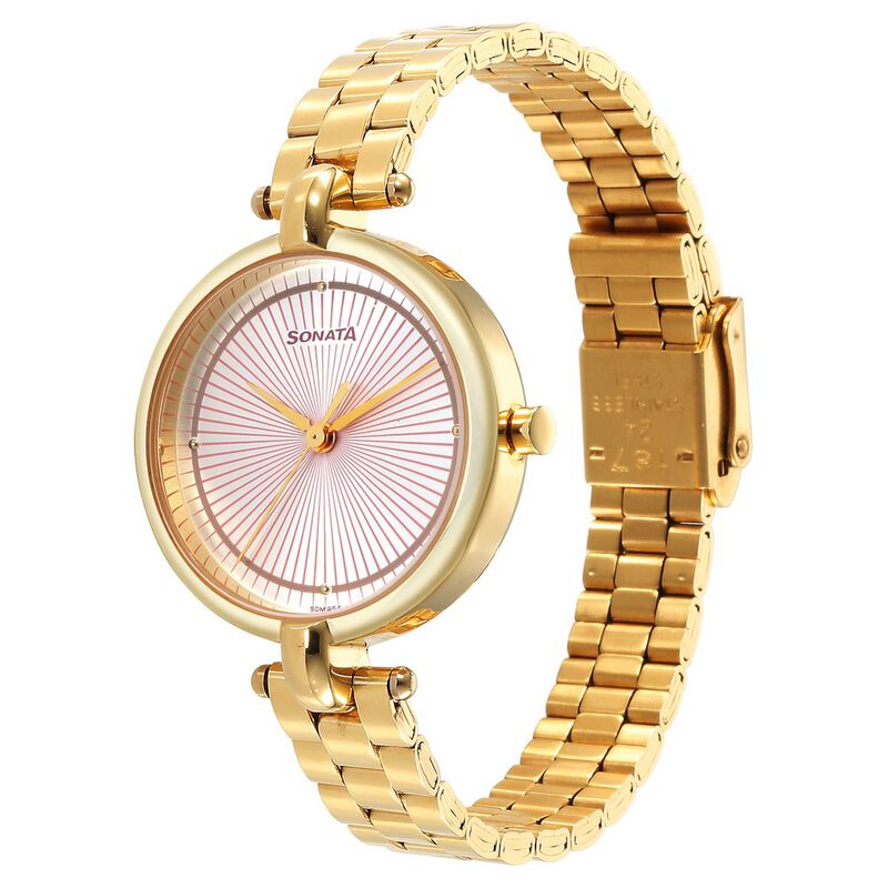 Sonata Gold Edit Silver Dial Women Watch With Stainless Steel Strap - image number 1