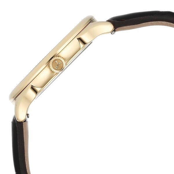 Titan 40 years Slim Mechanical White Dial 18 KT Gold Case With Leather Strap Watch For Women - image number 2