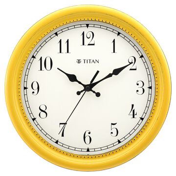 Titan Contemporary Distressed Finish White Wall Clock with Silent Sweep Technology - 30 cm x 30 cm (Medium)