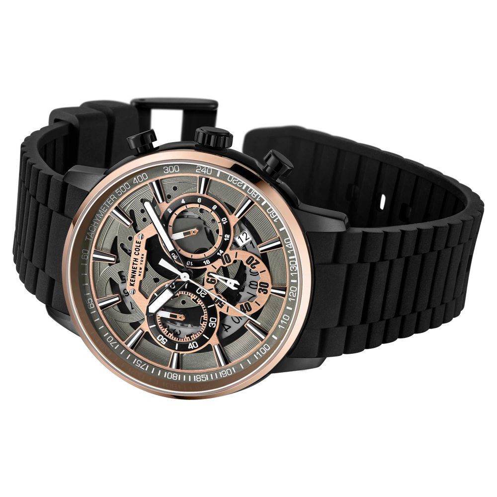 Buy Online Kenneth Cole Quartz Chronograph Grey Dial Silicone Strap Watch for Men nekcwgo2218502mn Titan