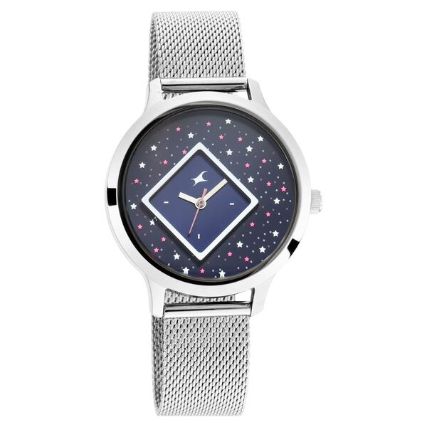 Fastrack Fit Outs Quartz Analog Blue Dial Metal Strap Watch for Girls - image number 0