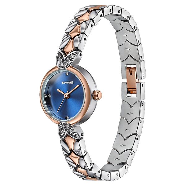 Women's Vintage style blue Blue dial Bracelet Watch - image number 2