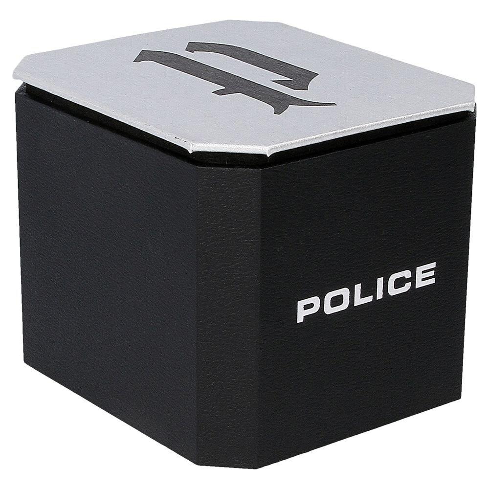 Police Quartz Analog with Date Black Dial Leather Strap Watch for Men