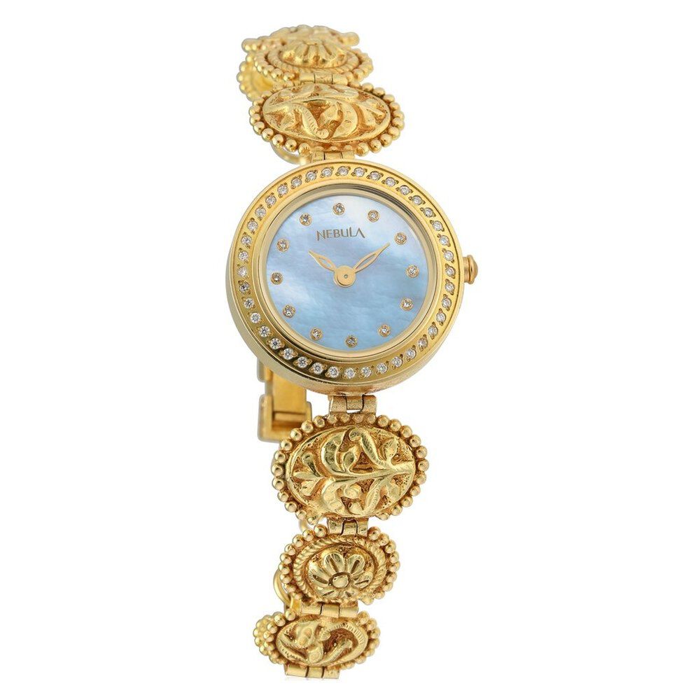 Buy Online Titan Nebula Nakashi Quartz Analog 18 Karat Solid Gold Watch for Women ns5567dm01 Titan