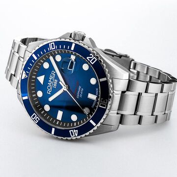 Roamer Pro Diver 200 Quartz Analog with Date Blue Dial Silver Stainless Steel Strap Watch For Men