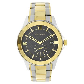 Titan Regalia Black Dial Analog with Date Stainless Steel Strap watch for Men