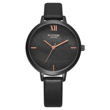 Poze by Sonata Quartz Analog Black Dial PU Leather Strap Watch for Women