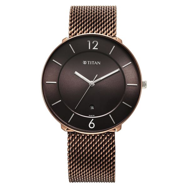 Titan Neo Splash Quartz Analog with Date Brown Dial Stainless Steel Strap Watch for Men - image number 0