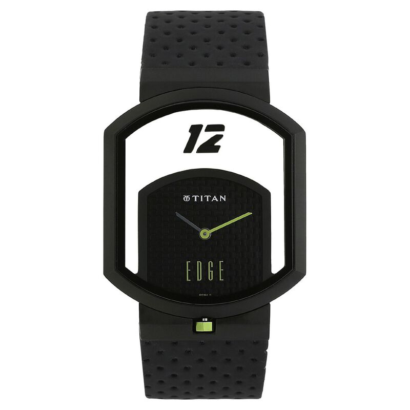 Titan Quartz Analog Black Dial Leather Strap Watch for Men