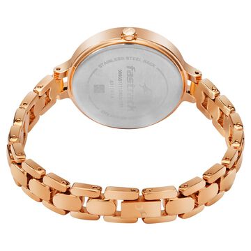 Fastrack Pulse Quartz Analog Rose Gold Dial Metal Strap Watch For Girls