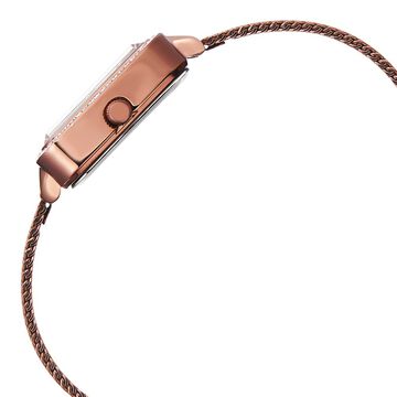 Poze by Sonata Quartz Analog Brown Dial Stainless Steel Strap Watch for Women
