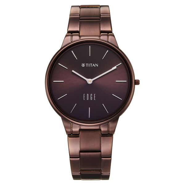Edge Velora Quartz Analog Brown Dial Brown Stainless Steel Strap Watch For Women - image number 0