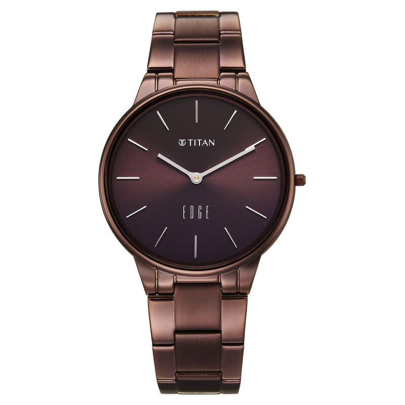 Edge Velora Quartz Analog Brown Dial Brown Stainless Steel Strap Watch For Women