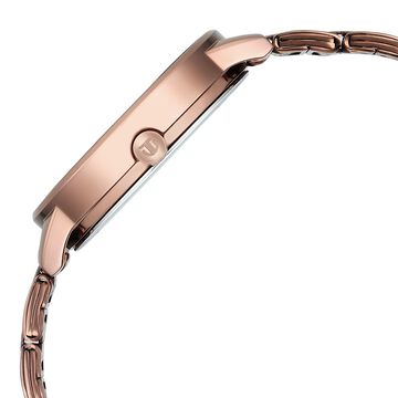 Titan Razzle Dazzle Quartz Analog Pink Dial Brown Stainless Steel Strap Watch For Women