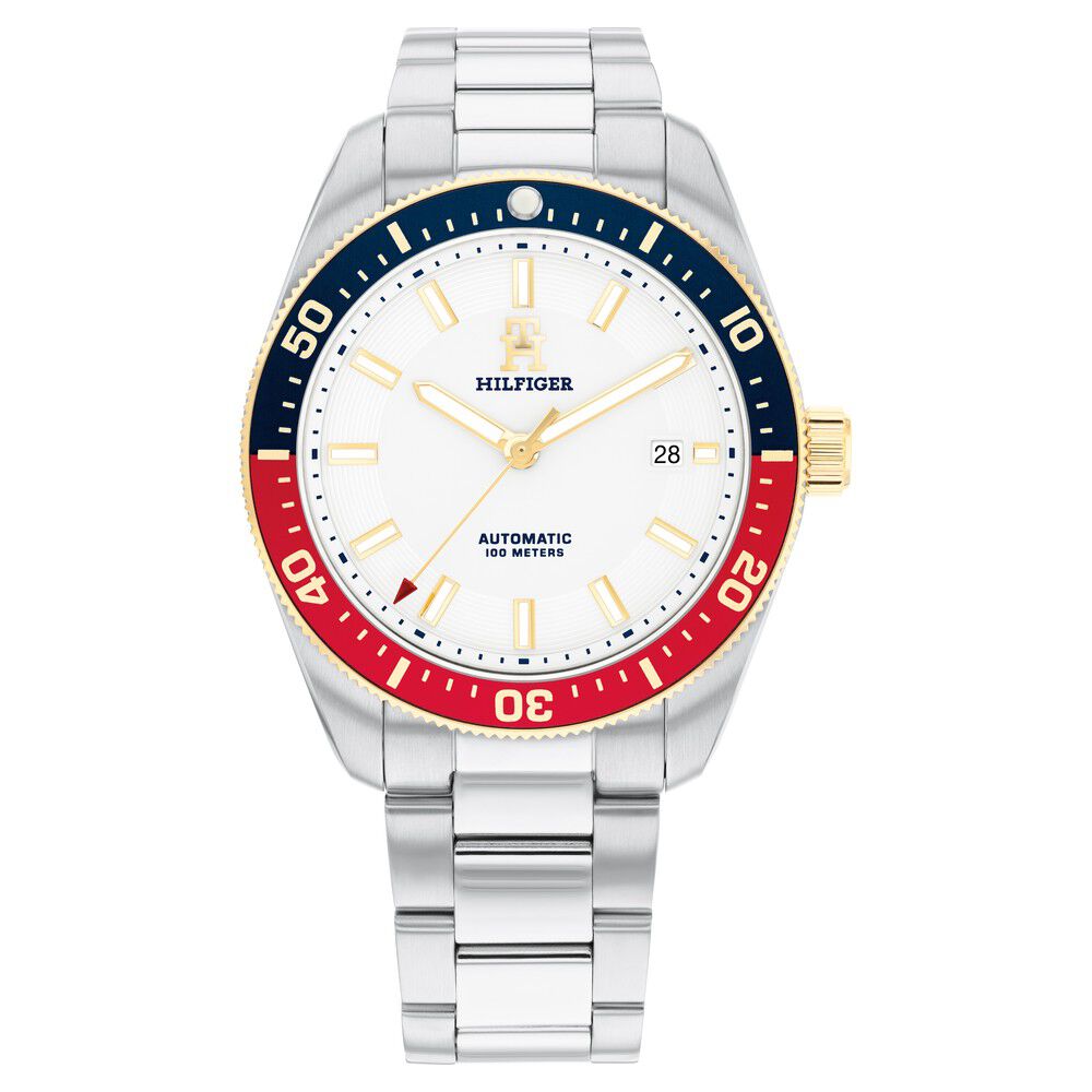 Buy Online Tommy Hilfiger Automatic White Dial Silver Color Stainless Steel Strap Watch For Men th1710551 Titan
