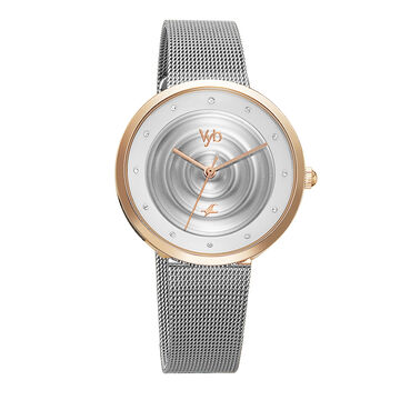Fastrack Vyb Manifester Quartz Analog Silver Dial Stainless Steel Strap Watch for Girls