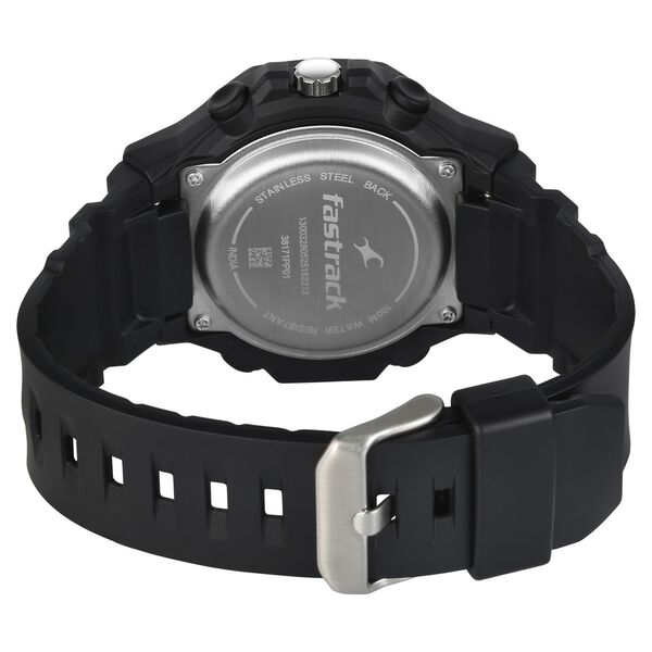 Fastrack Streetstyle Quartz Digital Black Dial Black PU Strap Watch For Guys - image number 5