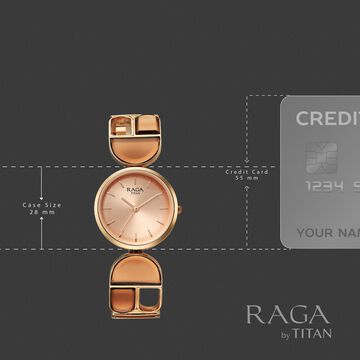 Titan Raga Afterglow Quartz Analog Rose Gold Dial Rose Gold Metal Strap Watch For Women
