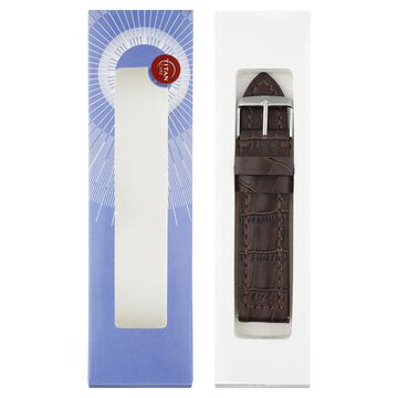 24 mm Brown Genuine Leather Strap for Men