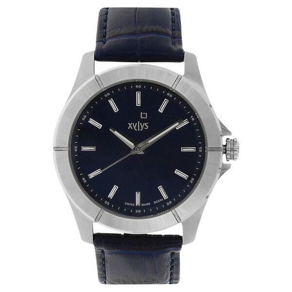 Xylys Swiss Analog Blue Leather Strap and Blue Dial Watch For Men - image number 0