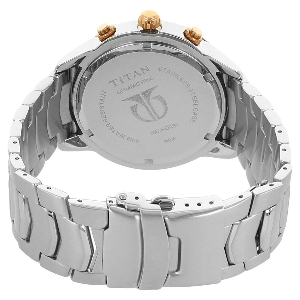 Buy Online Titan Chronograph Black Dial Quartz Stainless Steel