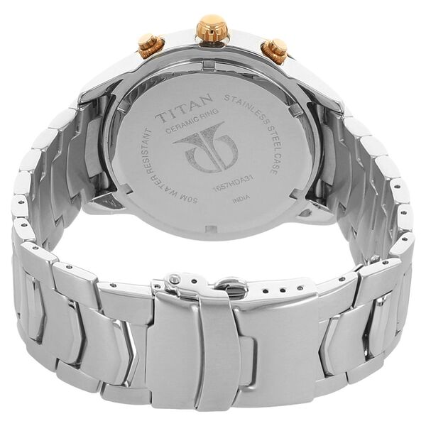 Titan Chronograph Black Dial Quartz Stainless Steel Strap Watch for Men - image number 3