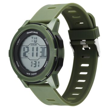 Fastrack Streetstyle Digital Dial Green Polyether Strap Watch For Unisex