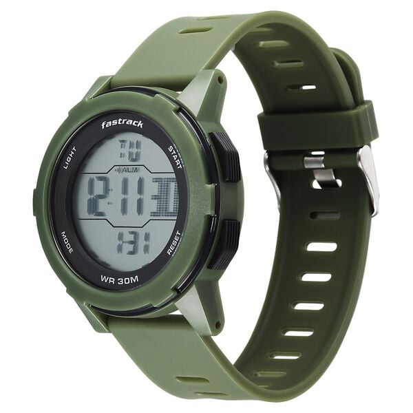 Fastrack Streetstyle Digital Dial Green Polyether Strap Watch For Unisex - image number 2