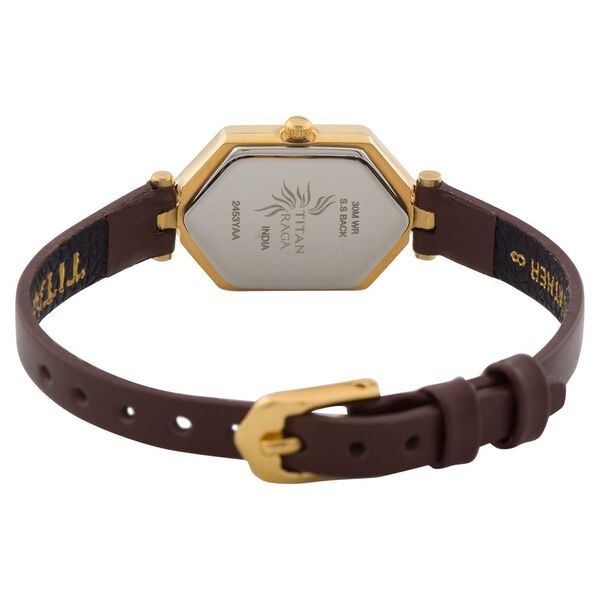 Titan Quartz Analog White Dial Leather Strap Watch for Women - image number 2