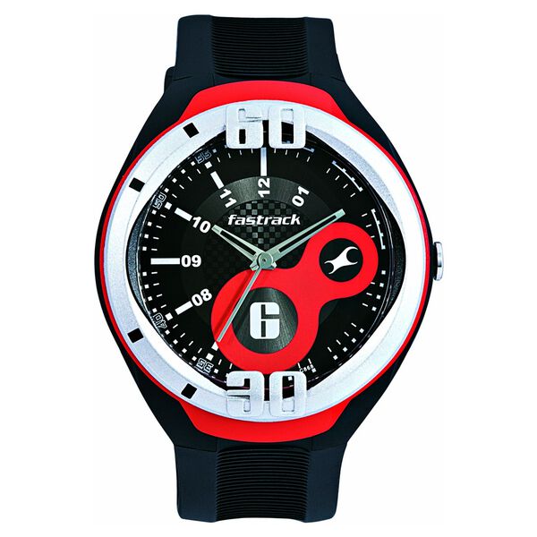 Fastrack Quartz Analog Black Dial Plastic Strap Watch for Guys - image number 0