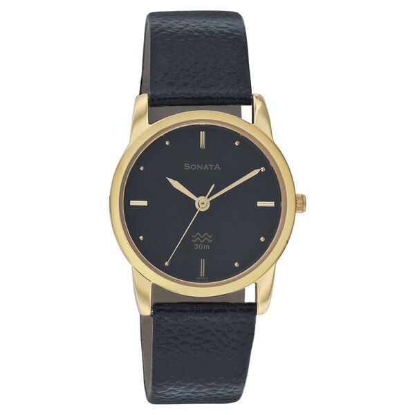 Sonata Quartz Analog Black Dial Strap Watch for Men - image number 0