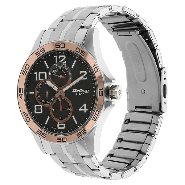 Titan Quartz Multifunction Black Dial Metal Strap Watch for Men - image number 1
