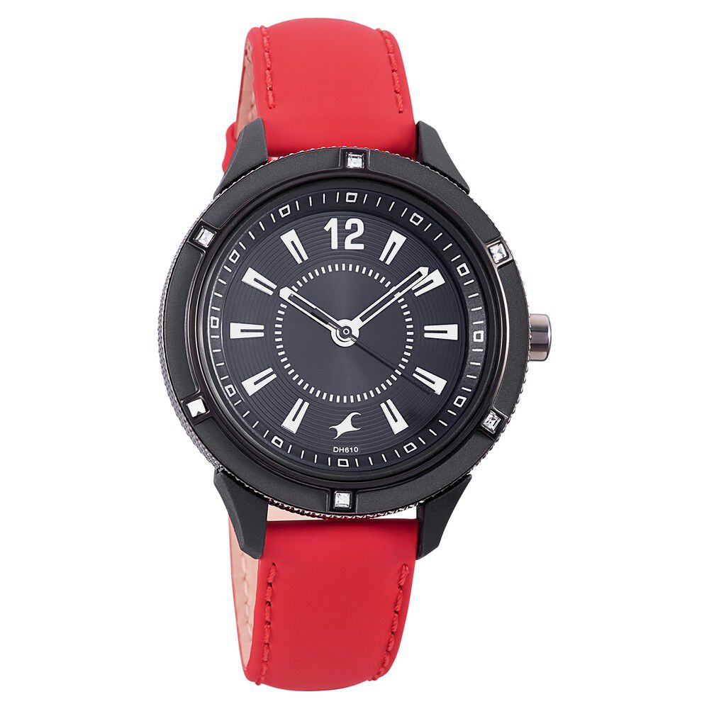 Buy Online Fastrack Modular Quartz Analog Black Dial Leather Strap Watch for Girls nl6176kl20 Titan